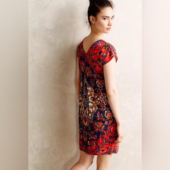 Anthropologie Maeve Boho Prins Tunic Printed V Neck Dress - Picture 2 of 9